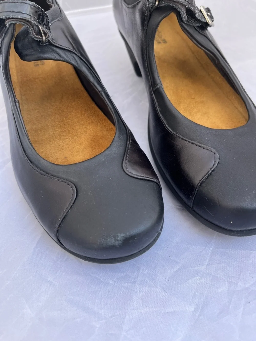 Naot Dashing Leather Mary Jane Low Heel with Buckle Strap - Size 8-8.5 / 39